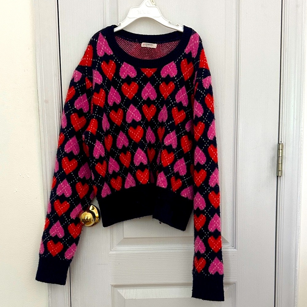 Crewcuts Heart Pattern Sweater - Red and Pink 12-14 years